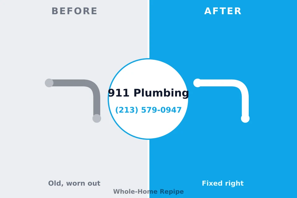 Before and after: plumbing repair San Francisco, CA